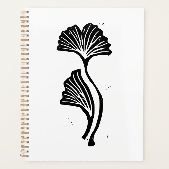 Gingko Leaf Lino Print Planer (Vorderseite)