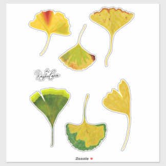 Gingko Leaf Stickers Aufkleber