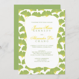 Gingko Tree Spring Grüne Hochzeit 2 Einladung