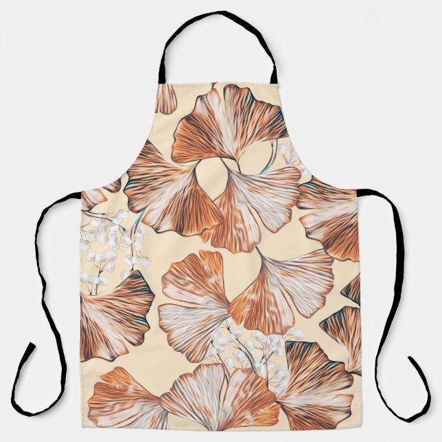 Gingko with fruits seamless pattern. Watercolor fl Schürze (Vorderseite)