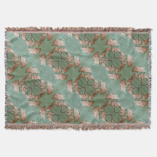 Gingko-Wurzeldecke mit Fringe Decke (Vorderseite)