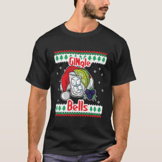 Gingle Bells Gin Tonic Glas Weihnachtsmann Hässlic T-Shirt