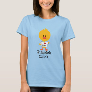 Gingrich Chick T Shirt I Heart Newt