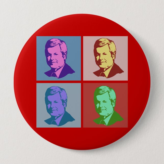Gingrich Pop-Kunst Button (Vorderseite)