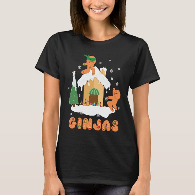 Ginja Ninja Christmas  Ginjas Gingerbread Ninjas F T-Shirt (Vorderseite)