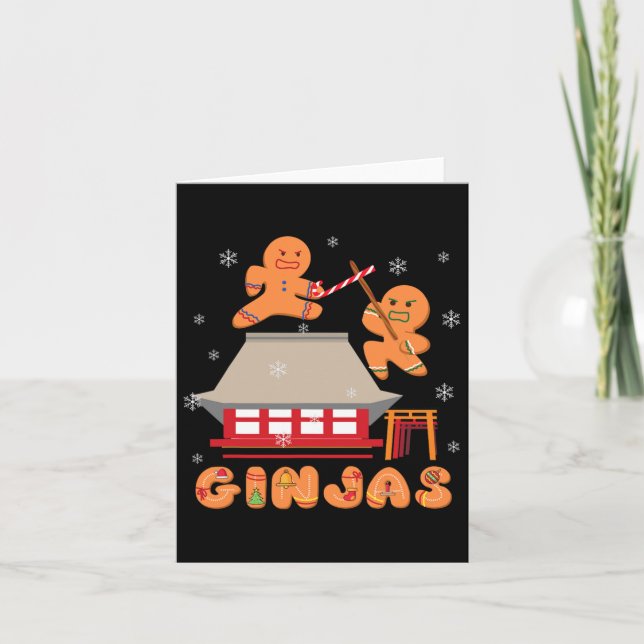 Ginja Ninja Ginjas Gingerbread Ninjas Christmas Gi Karte (Vorderseite)