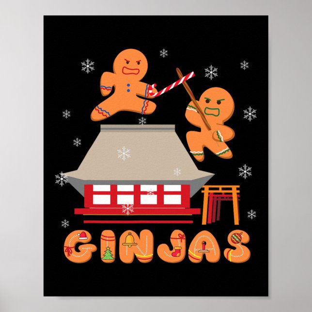 Ginja Ninja Ginjas Gingerbread Ninjas Christmas Gi Poster (Vorne)