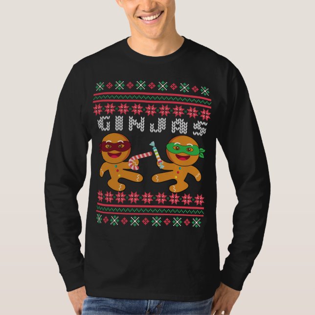 Ginjas Gingerbread Men Ugly Christmas Sweater T-Shirt (Vorderseite)
