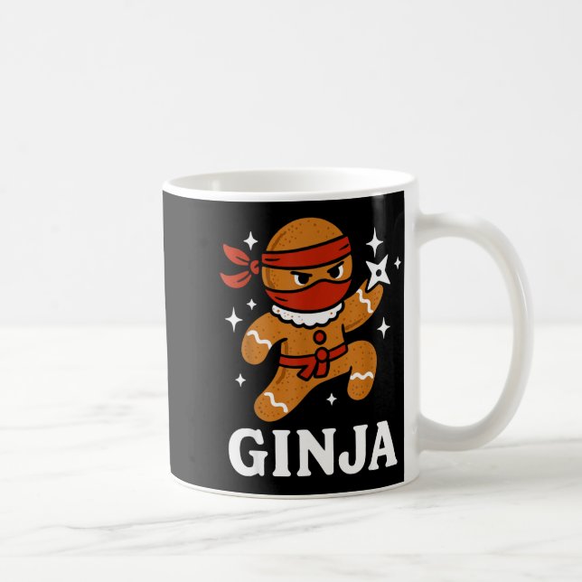 Ginjas Gingerbread Ninja Funny Christmas Cookie Bo Kaffeetasse (Rechts)
