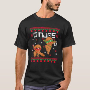 Ginjas Gingerbread Ninjas Funny Ugly Christmas T-Shirt
