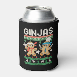Ginjas Gingerbread Ninjas Hässliche Weihnachten Xm Dosenkühler