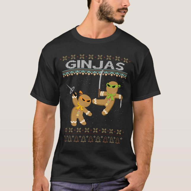Ginjas Gingerbread Ninjas Ugly T-Shirt (Vorderseite)