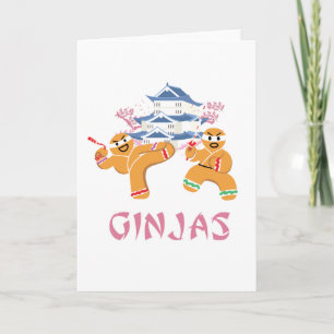 Ginjas Ninjas WeihnachtenNinja Lebkuchen Feiertagskarte