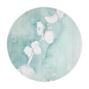 Ginkgo auf staubigem aquamarinem - Weiß Schneidebrett