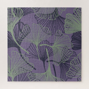 Ginkgo biloba: abstraktes Vintage-Muster. Puzzle