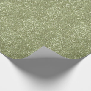 Ginkgo biloba Blätter auf Salbeigrün Geschenkpapier
