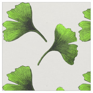 Ginkgo Biloba Blätter Botanisches Kunstmuster Stoff