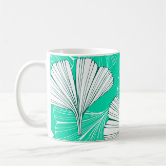 Ginkgo-Biloba-Blätter, handgezeichnet Muster Kaffeetasse