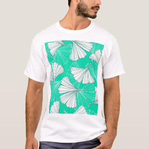 Ginkgo-Biloba-Blätter, handgezeichnet Muster T-Shirt