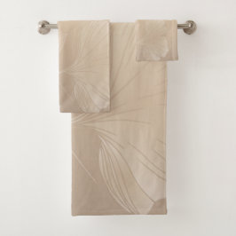 Ginkgo Biloba Botanische Abstrakte Grafik Pinselst Badhandtuch Set