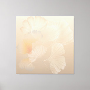Ginkgo Biloba Botanische Abstrakte Grafik Pinselst Leinwanddruck