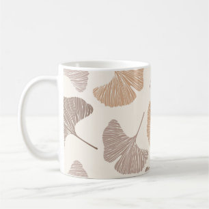 Ginkgo Biloba: trockenes, nahtloses Design. Kaffeetasse