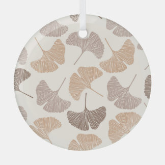 Ginkgo Biloba: trockenes, nahtloses Design. Ornament Aus Glas