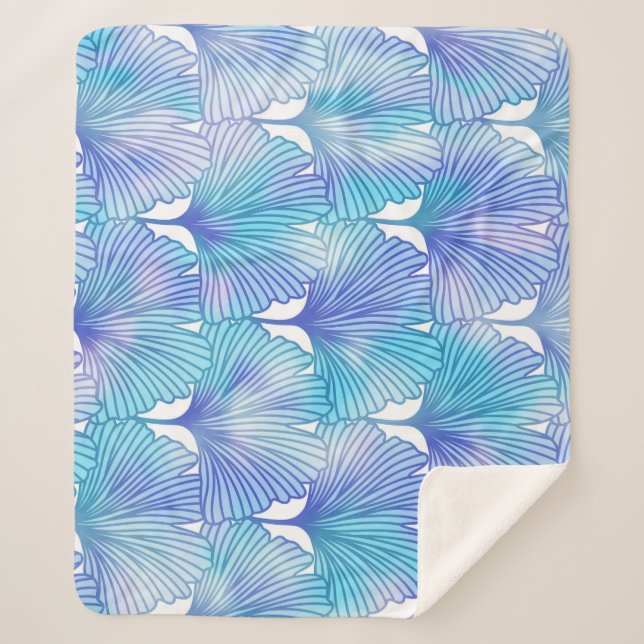 Ginkgo Biloba Verlasse Herbstmuster Sherpadecke (Vorderseite)