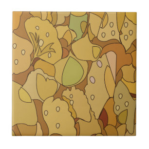 Ginkgo-Blätter abstraktes Muster Fliese