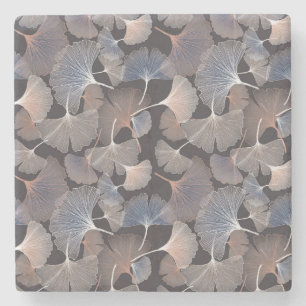 Ginkgo-Blätter: elegantes natürliches Muster. Steinuntersetzer