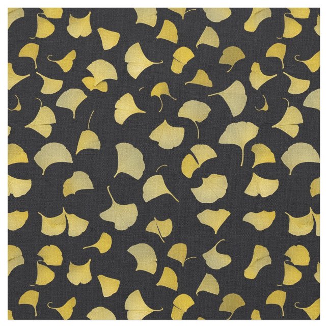 Ginkgo-Blätter - Gelb Stoff (Nahaufnahme)