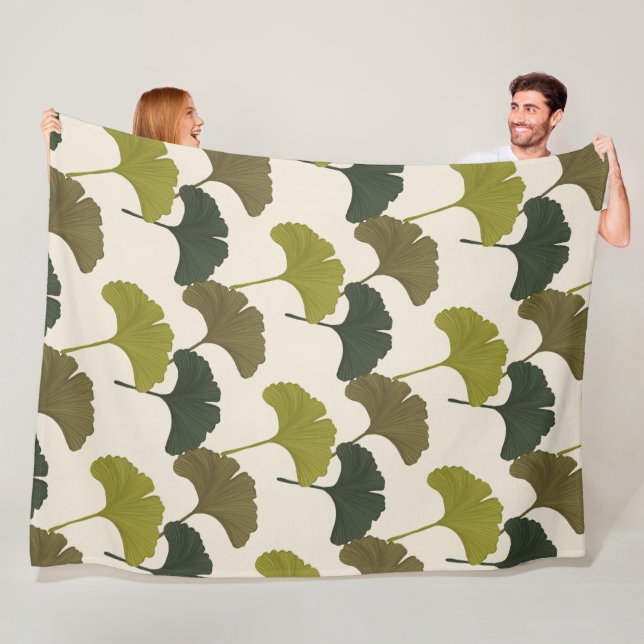 Ginkgo-Blätter - individuell anpassbare Hintergrun Fleecedecke (Beispiel)