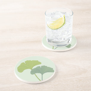 Ginkgo-Blätter - individuell anpassbare Hintergrun Getränkeuntersetzer