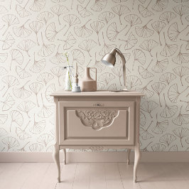 Ginkgo-Blätter Japandi Botanical Beige Blass Taupe Tapete