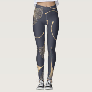 Ginkgo-Blätter Nahtloses Muster Leggings
