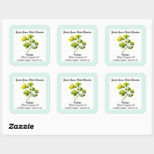 Ginkgo Blätter Square Sticker Produktetikett
