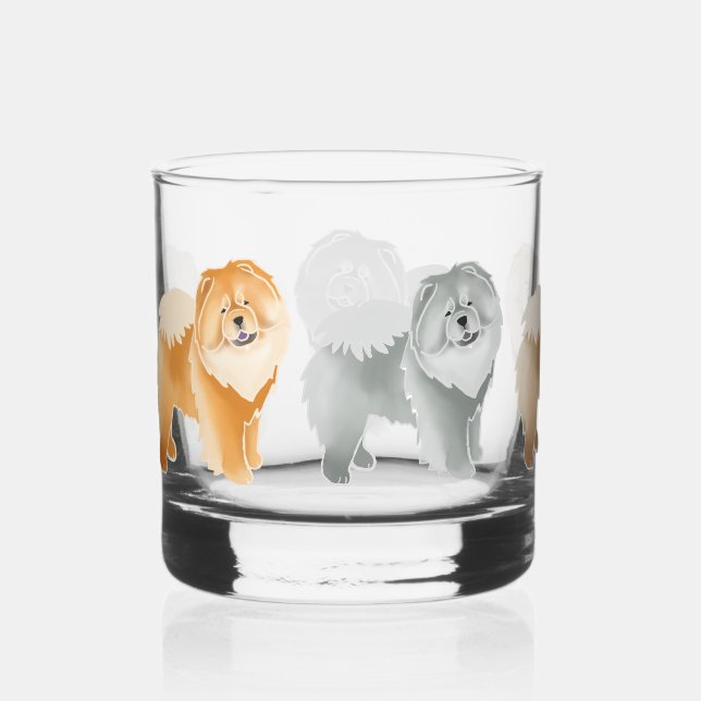 GINKGO CHOW 5 Fellfarben Rockglas Whiskyglas (Vorderseite)