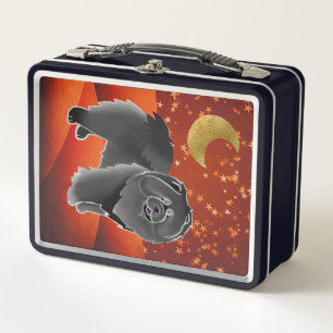 GINKGO die schwarze Chow-Metal-Lunchbox Metall Brotdose