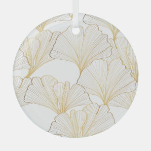Ginkgo Gold: Luxuriöse Leaf-Vereinbarung Ornament Aus Glas