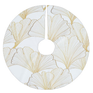 Ginkgo Gold: Luxuriöse Leaf-Vereinbarung Polyester Weihnachtsbaumdecke