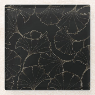 Ginkgo Gold: Luxus-Vintage-Design Glasuntersetzer