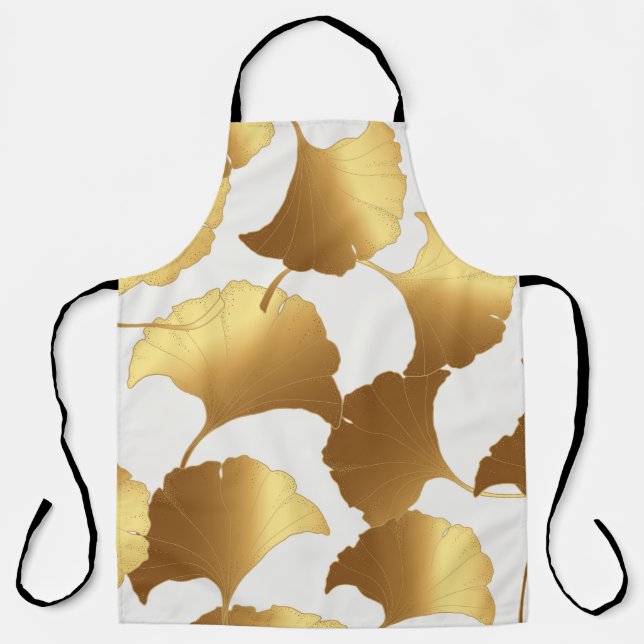 Ginkgo Gold: Luxus Vintages Design. Schürze (Vorderseite)