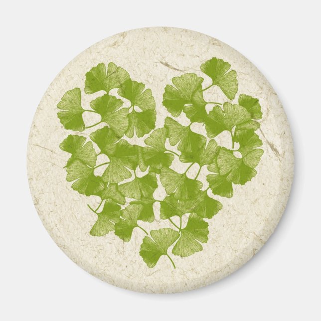 Ginkgo Leaf Heart Magnet (Vorne)