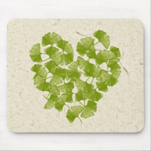 Ginkgo Leaf Heart Mousepad