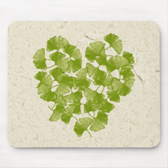 Ginkgo Leaf Heart Mousepad (Vorne)