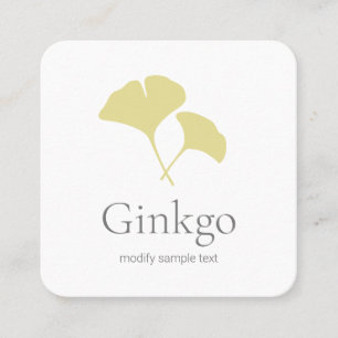 Ginkgo Leaf Logo Quadratische Visitenkarte