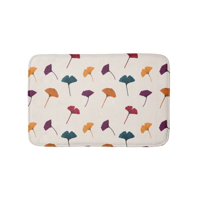 Ginkgo Leaf Muster Wasserfarbe Herbst Farben Badematte (Vorderseite)