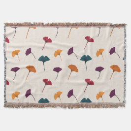 Ginkgo Leaf Muster Wasserfarbe Herbst Farben Decke