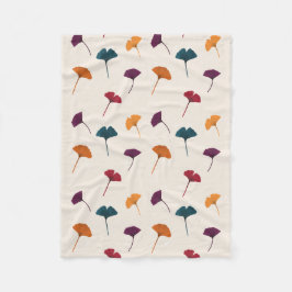 Ginkgo Leaf Muster Wasserfarbe Herbst Farben Fleecedecke