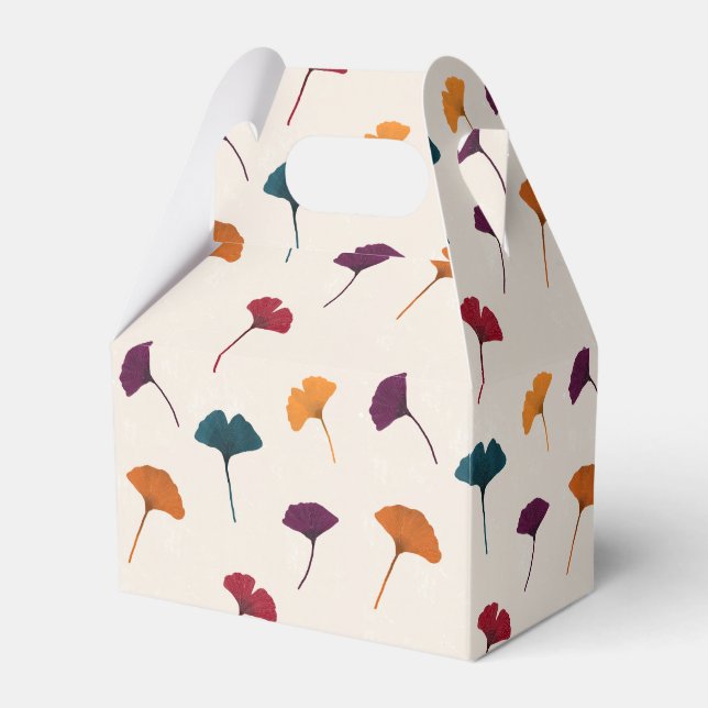 Ginkgo Leaf Muster Wasserfarbe Herbst Farben Geschenkschachtel (Vorderseite)